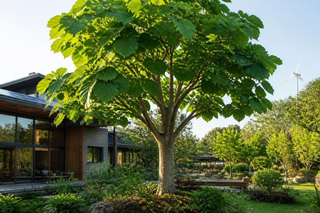 découvrez le paulownia, l’arbre aux feuilles géantes, qui transforme nos jardins et habitats grâce à ses multiples bénéfices écologiques et esthétiques.