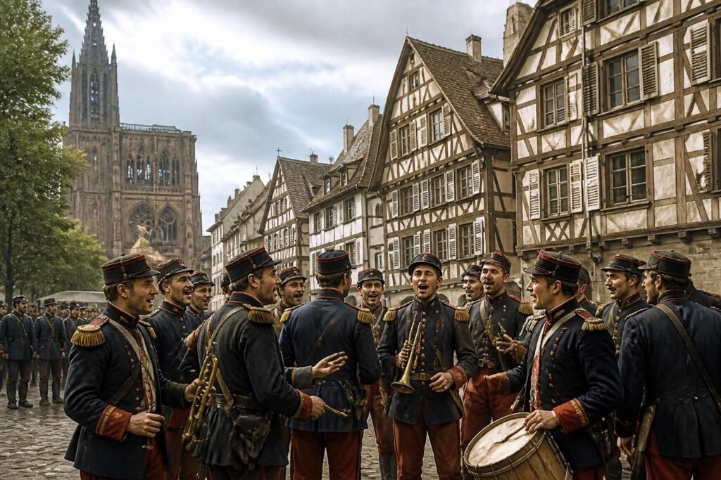 découvrez les paroles et l'origine de la strasbourgeoise, un hymne militaire emblématique chargé d'histoire.
