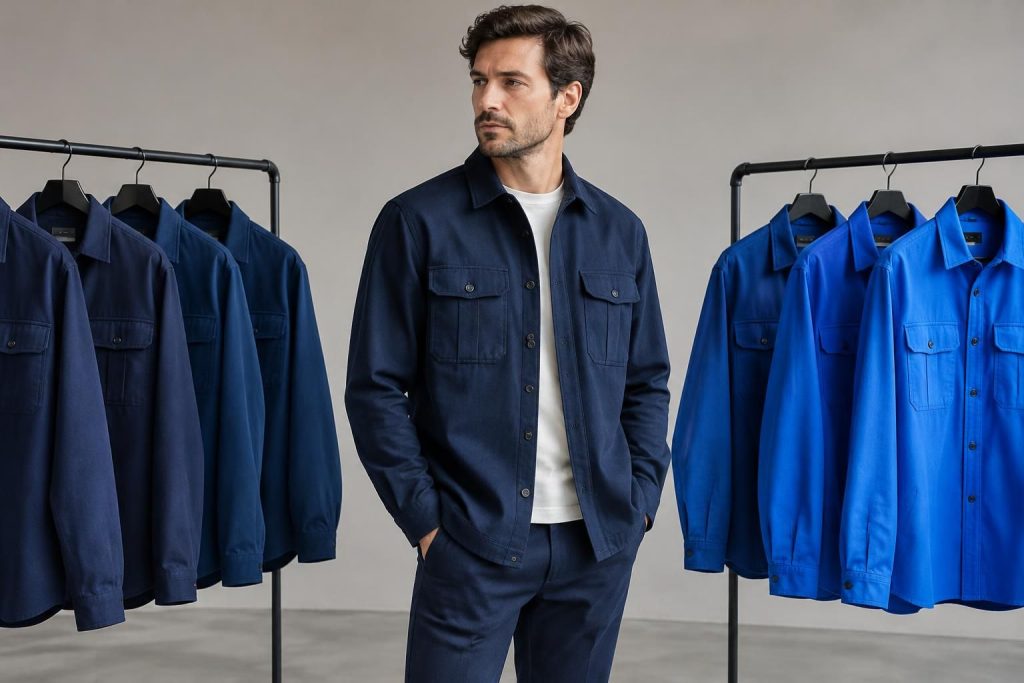 découvrez les surchemises homme bleues, du bleu marine intemporel au bleu électrique audacieux, pour un style facile à porter en toute saison.
